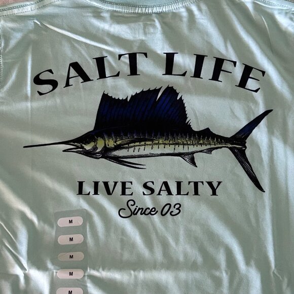 Salt Life Boys Youth Medium YM SLX Sun Protection Shirt Uvapor Fabric Live Salty - Picture 7 of 7